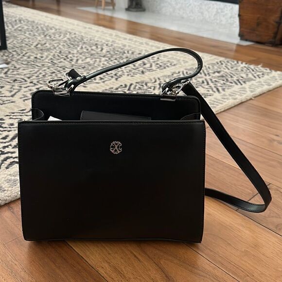 Christian Lacroix Jade Satchel Black New in tag bag Silver hardware